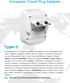 VINTAR European Travel Plug Adapter, Foldable International Power Plug with 2 AC Outlets 3 USB Ports for US to Europe