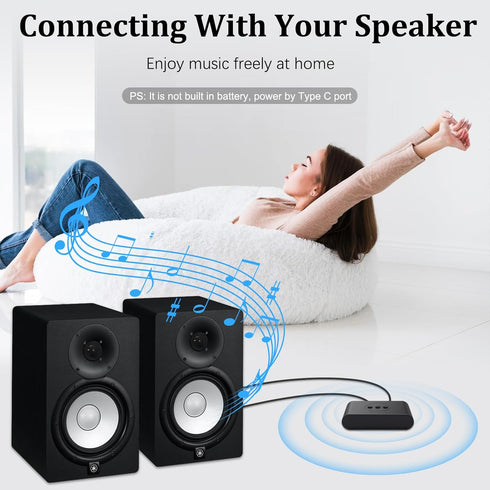 NFC Enabled Bluetooth Audio Receiver, Bluetooth 5.2 Wireless Adapter for Home/Car Stereo, Handsfree Calls, RCA AUX
