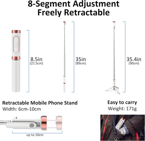 colorlizard 270 CellphoneTripod with Remote, Aluminum Alloy Selfie Stick Tripod, Best Foldable Mini Extendable Tripod