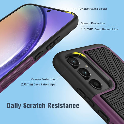 FNTCASE Dual Layer Shockproof Protective Case for Samsung Galaxy A54-5G, Non-Slip Matte Textured, Heavy Duty Rugged TPU