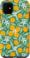 PrintablePretty Sage Green Cluster Lemon Floral Pattern Citrus Botanical Case for iPhone 11