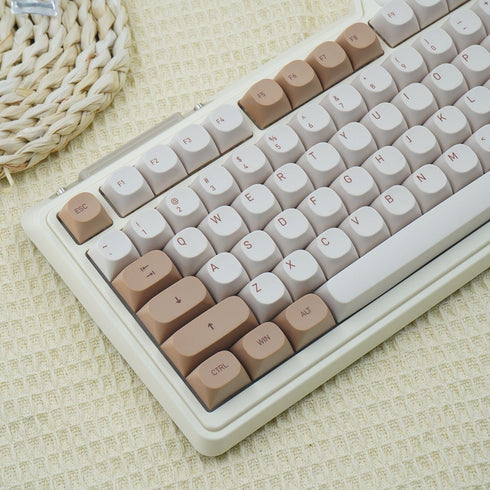 Tiramisu Theme Dye Sub PBT Keycaps - MA Profile 129 Keys Dye Sublimation PBT Custom Keycaps for Cherry Gateron MX