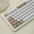 Tiramisu Theme Dye Sub PBT Keycaps - MA Profile 129 Keys Dye Sublimation PBT Custom Keycaps for Cherry Gateron MX