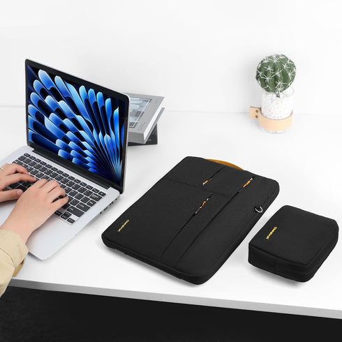 Omnpak MacBook Air Case Sleeve for 13.6 Inch, Compatible with M3/M2/M1, Recycled PET with Handle and Accessory Pocket