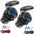 2 Pack 12V USB Outlet Wire Aluminum Car Charger Multi Port, Dual USB Quick Charge 3.0 & PD USB C Socket with Voltmeter