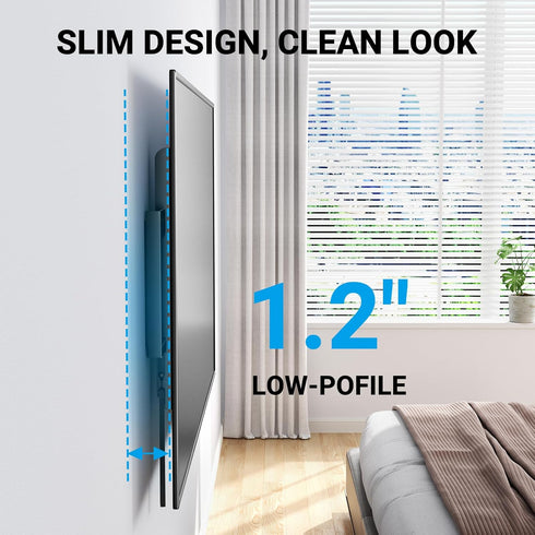 PERLESMITH Fixed TV Wall Mount Bracket for 32-82 Inch LED, LCD, OLED TVs, VESA 600 x 400mm