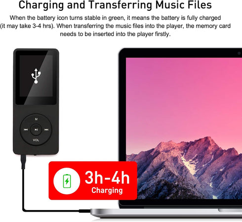 MP3 Player 32GB with Voice Recorder, Speaker, Earphone, Portable HiFi Sound, E-Book, Supports 128GB