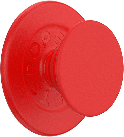 PopSockets Round Phone Grip Compatible with MagSafe, Adapter Ring Included, Wireless Charging Compatible - Basic Rosso