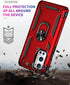 Military Grade Shockproof Case for Oneplus 9 Pro, 360 Metal Rotating Ring Kickstand Holder, Heavy Duty Red