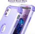 IDweel Hybrid 3 in 1 Shockproof Heavy Duty Case for iPhone 11 with Tempered Glass Screen Protector, Purple