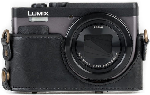 MegaGear MG1258 Ever Ready Leather Camera Case for Panasonic Lumix DC-ZS80/DC-ZS70/DC-TZ90 (Black)