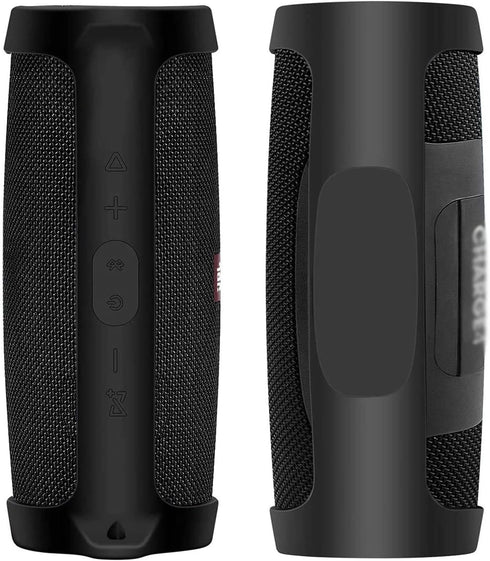 Silicone Case Cover for JBL Charge 4 Portable Waterproof Wireless Bluetooth Speaker, Travel Gel Soft Skin,Waterproof Rubber Carrying Pouch with Strap(Black)