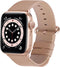Fullmosa Leather Bands for Apple Watch Band 41mm 40mm 38mm 42mm, Beige/Rose Gold - Compatible with iWatch Series