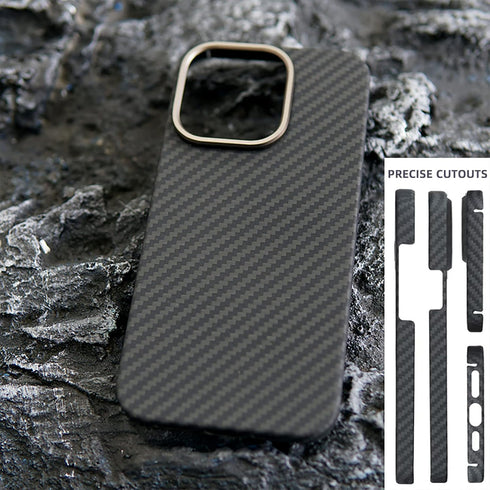 Aramid Fiber Case for iPhone 15 Pro Max - Carbon Fiber Texture, Compatible with MagSafe, Super Slim Light Protective