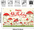 Mocsicka 70.8x43.3 inch) Mushroom Birthday Banner Backdrop Red Mushroom Birthday Party Banner Mushroom Birthday Party