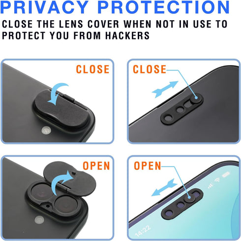 16/17 Security(2 Pack) Privacy Cover Compatible for iPhone |with Front Camera Cover,Protect Privacy and Security