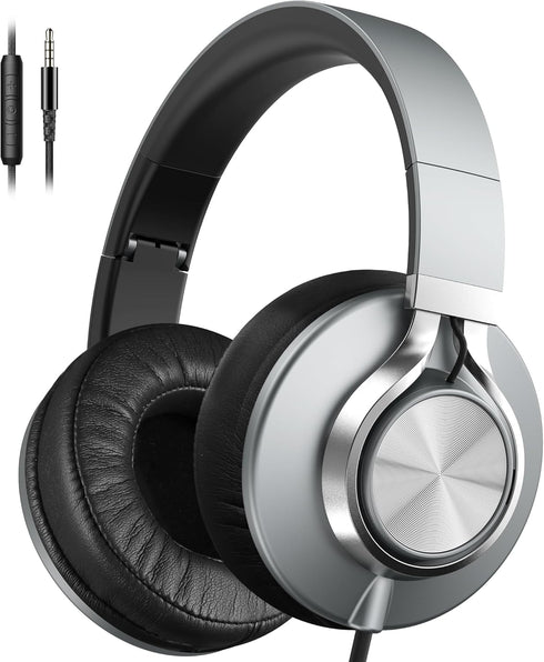 AILIHEN C90 Wired Headphones with Microphone Volume Control, Noise Reduction Foldable Comfortable