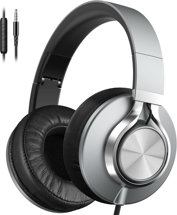 AILIHEN C90 Wired Headphones with Microphone Volume Control, Noise Reduction Foldable Comfortable