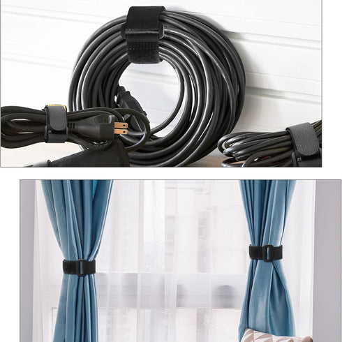 Pasow Adjustable Cable Ties Organizer Fastener with Plastic Buckle, 8 Inch, Pack of 25