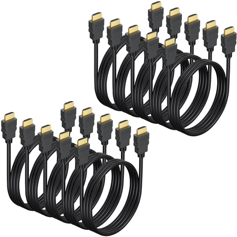 CEFOJQAO 4K HDMI Cable 3.3 FT 10-Pack, Shielded HDMI TV Cord, Gold-Plated HDMI