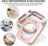 2 in 1 Waterproof Bling Case for Apple Watch 40mm, Screen Protector for SE Series 6/5/4, Glitter Diamond Bumper Cover