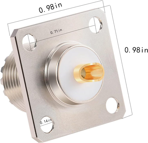 SO 239 Connectors, SO239 UHF Female RF Coax Connector, 4-Hole Flange Panel Mount Adapter, 3Pcs