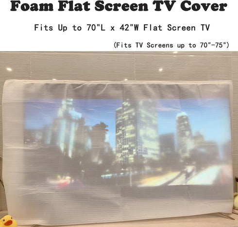 Foam Flat Screen TV Cover - Fits Up to 70"L x 42"W for Protection During Storage or Moving