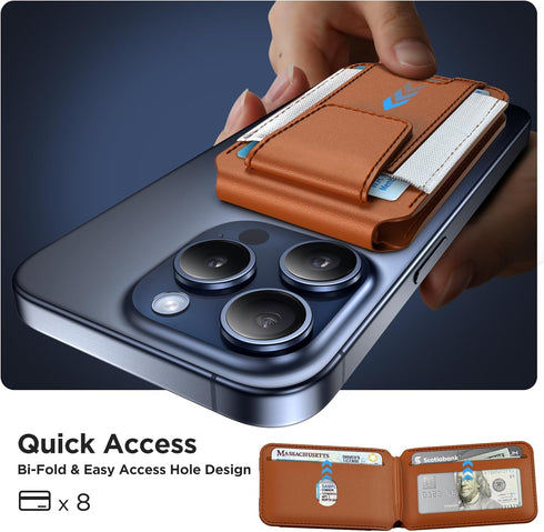 Miracase Magnetic Wallet for Men/Women, 3 Slots, 6-8 Card Holder for iPhone 16/15/14/13/12 Series, Adjustable Stand &