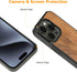 molzar Grip Series Magnetic Case for iPhone 15 Pro | Black/Walnut Wood | Built-in Magnet Ring | MagSafe Compatible