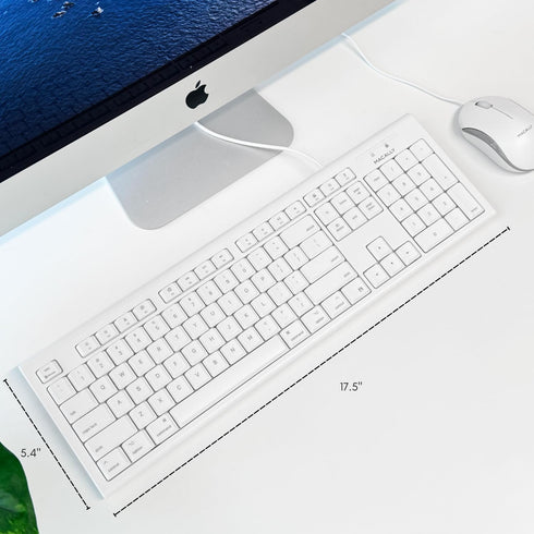 Macally Full-Size USB Wired Keyboard for Mac Mini/Pro, iMac, MacBook with Numeric Keypad