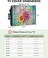 T&H XHome 40"-43" 40" Wx25 Boho Floral Outdoor TV Cover Vibrant Sunflower Dahlia Bouquet Art Waterproof