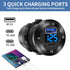 2 PACK 12V USB Car Socket Round USB C 12V Outlet, 3-Port Marine USB Fast Charger Waterproof with Switch & Voltmeter