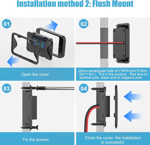 Hapytrip 78W 4 12V 36W 18W QC3.0 Port USB Outlet Wall Mount, Dual PD & Dual Lightweight Surface Mount Charger Socket