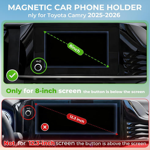 Katorn 2026 2025 8-Inch 360 Car Phone Holder for Toyota Camry LE/SE (Only for Screen) Rotation Magnetic Cell Phone