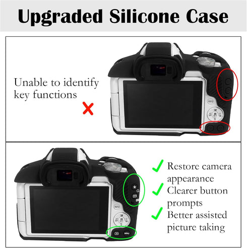 R50 Camera Case, Protective Cover for Canon EOS R50 Mirrorless Vlogging Camera, Soft Silicone Lightweight Bag