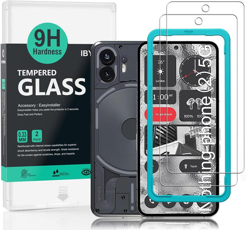 Ibywind Tempered Glass Screen Protector for Nothing Phone (2) 5G, 6.7", 2 Pcs, Easy Install, Fingerprint Reader