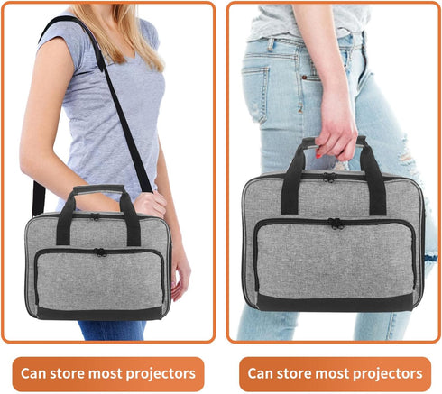 Grekos Projector Carrying Bag, Projector Carrying Case for Accessories, Portable Carrying Bag with Laptop Compartment