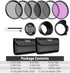 Neewer 82mm ND Lens Filter Kit: UV, CPL (Circular Polarising), FLD, ND2, ND4, ND8, Lens Hood and Lens Cap for Canon