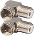 onelinkmore Coaxial Cable Right Angle Connector F Type Female to Male Adapter (Pack of 2, Coax 90 Degree)