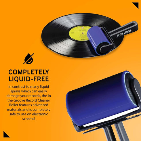 In The Groove Vinyl Roller Cleaner for Quick Cleaning Vinyl Records, Anti-Static Record Cleaner