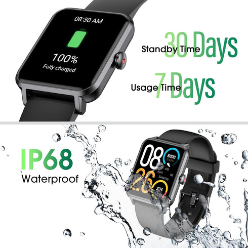 Smart Watch for Women and Men, Fitness Tracker with Heart Rate, Blood Oxygen, Sleep Tracker, IP68 Waterproof