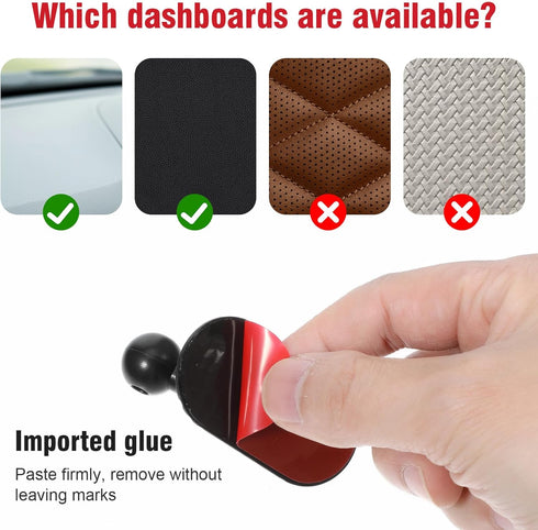 Molain 2 Pack 17mm Adhesive Ball Mount Replacement with Sticky Adhesive Pads, Sticky Ball Mount Universal Phone Holder
