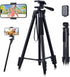 LINKCOOL 160cm/63 Adjustable Phone Tripod, Lightweight Portable Stand with Remote Shutter for iPhone