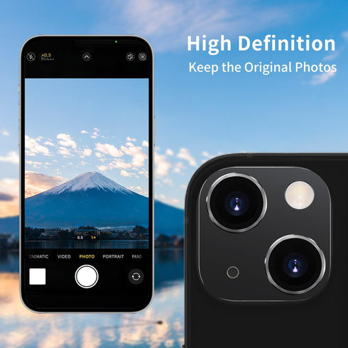 Colorful Camera Lens Protector for iPhone 14 & 14 Plus, Anti-Scratch Tempered Glass, Shockproof Full Protection.
