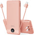 VEGER Portable Charger for iPhone, Built-in Cables and Wall Plug, 10000mAh Slim Fast Charging USB C Power Bank
