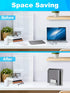 JARLINK 4-in-1 Adjustable Vertical Laptop Stand Holder, Aluminum Dual Slots Organizer for MacBook and Gaming Laptops