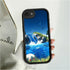 Branwen 16E 6.1 inch for iPhone Case Blue Waterfall Butterfly Soft Touch Step Design, Sparkling Water, Vivid Hues