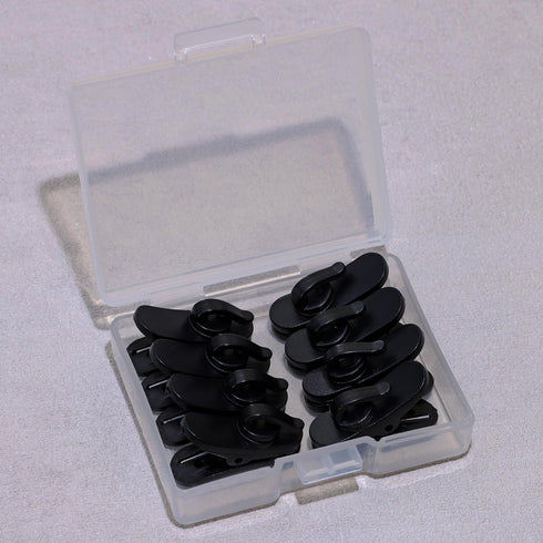 1 Inch Small Plastic Rotate Earphone Clips for Fixing Earbuds Cables, Pack of 8 (Black).