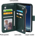 Asuwish Wallet Case for Samsung Galaxy S8 - Dark Green Leather Flip with Tempered Glass & Card Holder Stand.