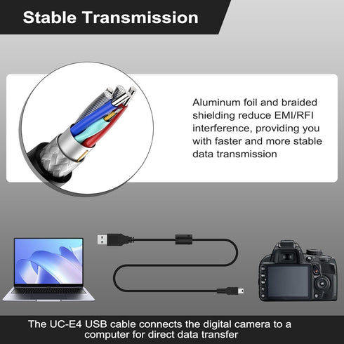 UC-E4 USB Cable for Nikon D40 D40X D50 D60 D70 D70S D80 D90 D100 D200 D300 D300S D610 D700 D3000 D3100 D7000 D1X D1H